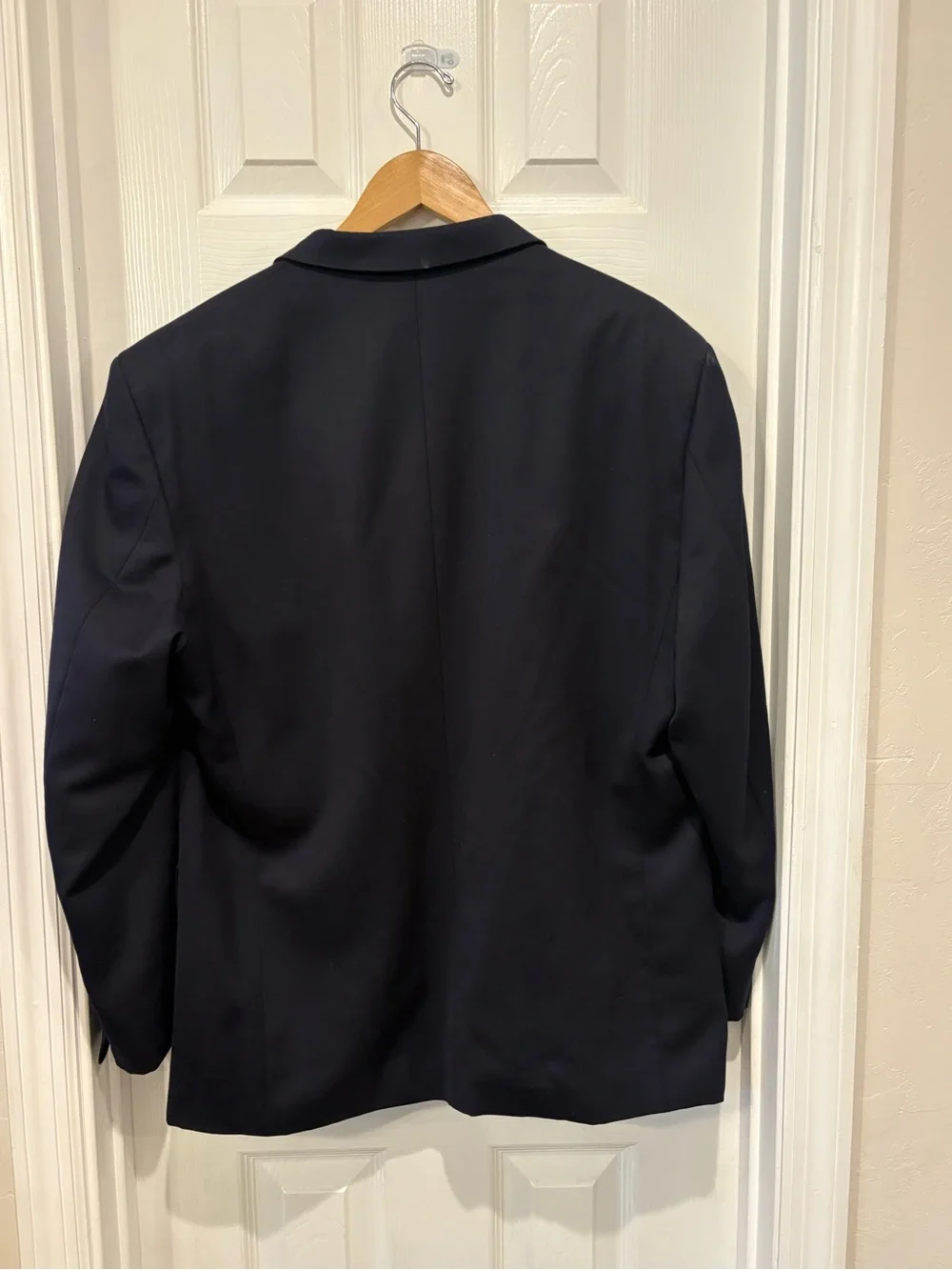J Ferrar Mens 40R Navy Wool Blend Blazer Sport Coat 3 Button Classic Jacket